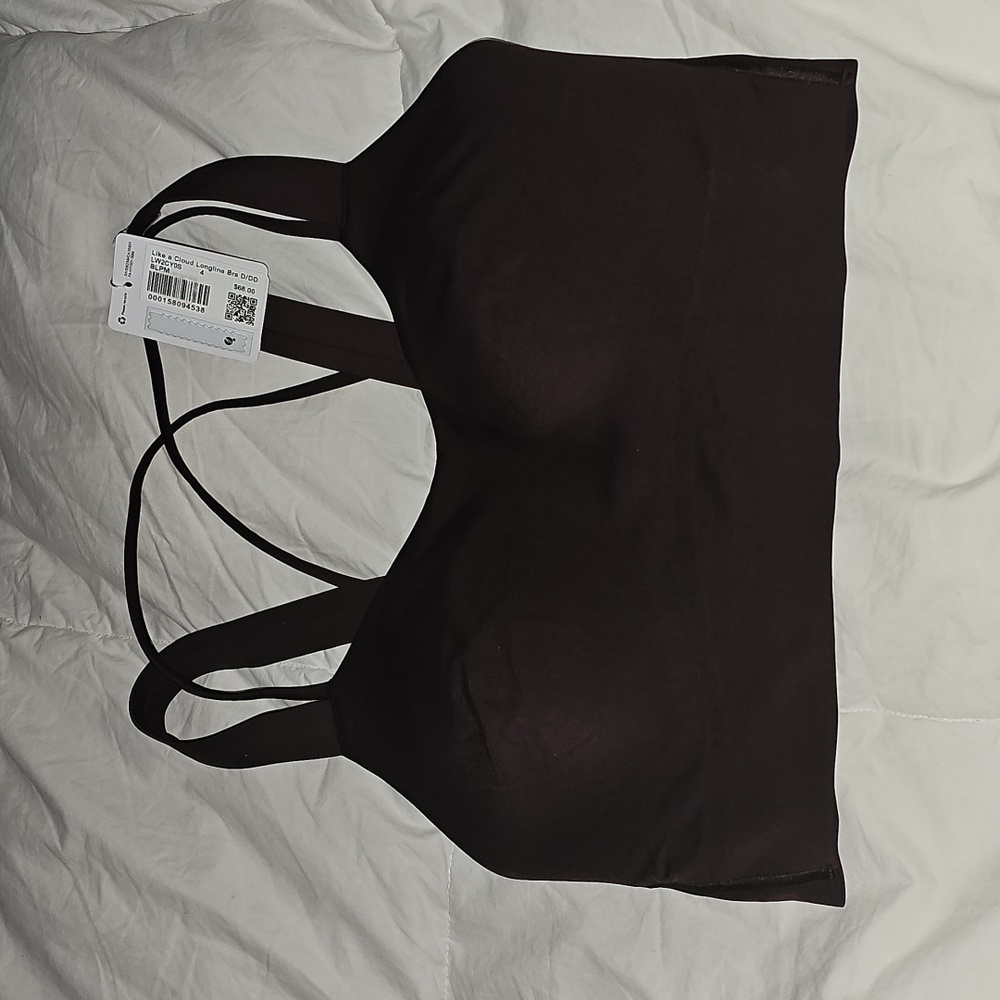 Lululemon Nwts Like A Cloud Longline Bra. Size 4 D/DD. #Black Plum!!BLPM!
